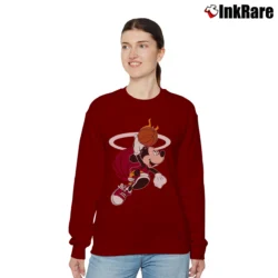 Women’s Mickey Mouse Miami Heat Basketball Relaxed Sweatshirt in maroon | Soft, Laid-Back Vibe