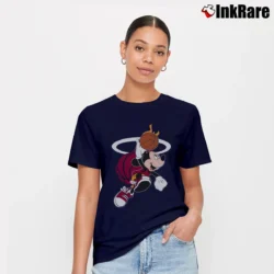 Women’s Mickey Mouse Miami Heat Basketball Signature T-Shirt in navy | Soft, Flattering Fit