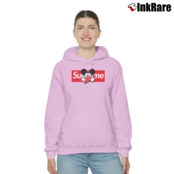Women’s Mickey Mouse Middle Finger Graphic Cozy Hoodie in light pink | Warm, Structured, Stylish