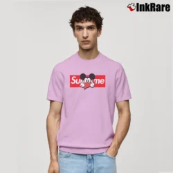 Men’s Mickey Mouse Middle Finger Graphic Classic T-Shirt in light pink | Soft, Breathable Everyday Wear