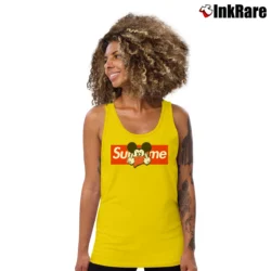 Women’s Mickey Mouse Middle Finger Graphic Tank Top in yellow | Lightweight, Movement-Friendly