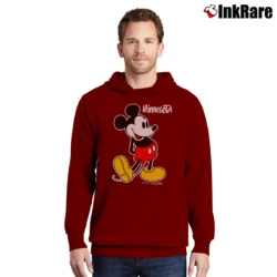 Men’s Mickey Mouse Minnesota Cartoon Disney Pullover Hoodie in maroon | Cozy, Durable, Modern Fit