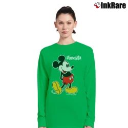 Women’s Mickey Mouse Minnesota Cartoon Disney Long-Sleeve Top in irish green | Sleek, Versatile, All-Season