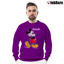 Men’s Mickey Mouse Minnesota Cartoon Disney Crewneck Sweatshirt in purple | Cozy Fabric, Clean Style