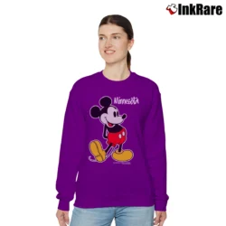 Women’s Mickey Mouse Minnesota Cartoon Disney Relaxed Sweatshirt in purple | Soft, Laid-Back Vibe