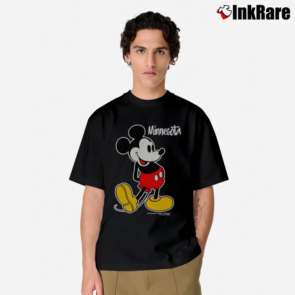 Men’s Mickey Mouse Minnesota Cartoon Disney Classic T-Shirt in black | Soft, Breathable Everyday Wear