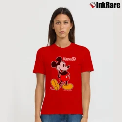 Women’s Mickey Mouse Minnesota Cartoon Disney Signature T-Shirt in red | Soft, Flattering Fit