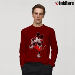Men’s Mickey Mouse Muay Thai Fighter Long-Sleeve Shirt in maroon | Sleek, Lightweight, Year-Round Wear