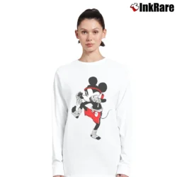 Women’s Mickey Mouse Muay Thai Fighter Long-Sleeve Top in white | Sleek, Versatile, All-Season