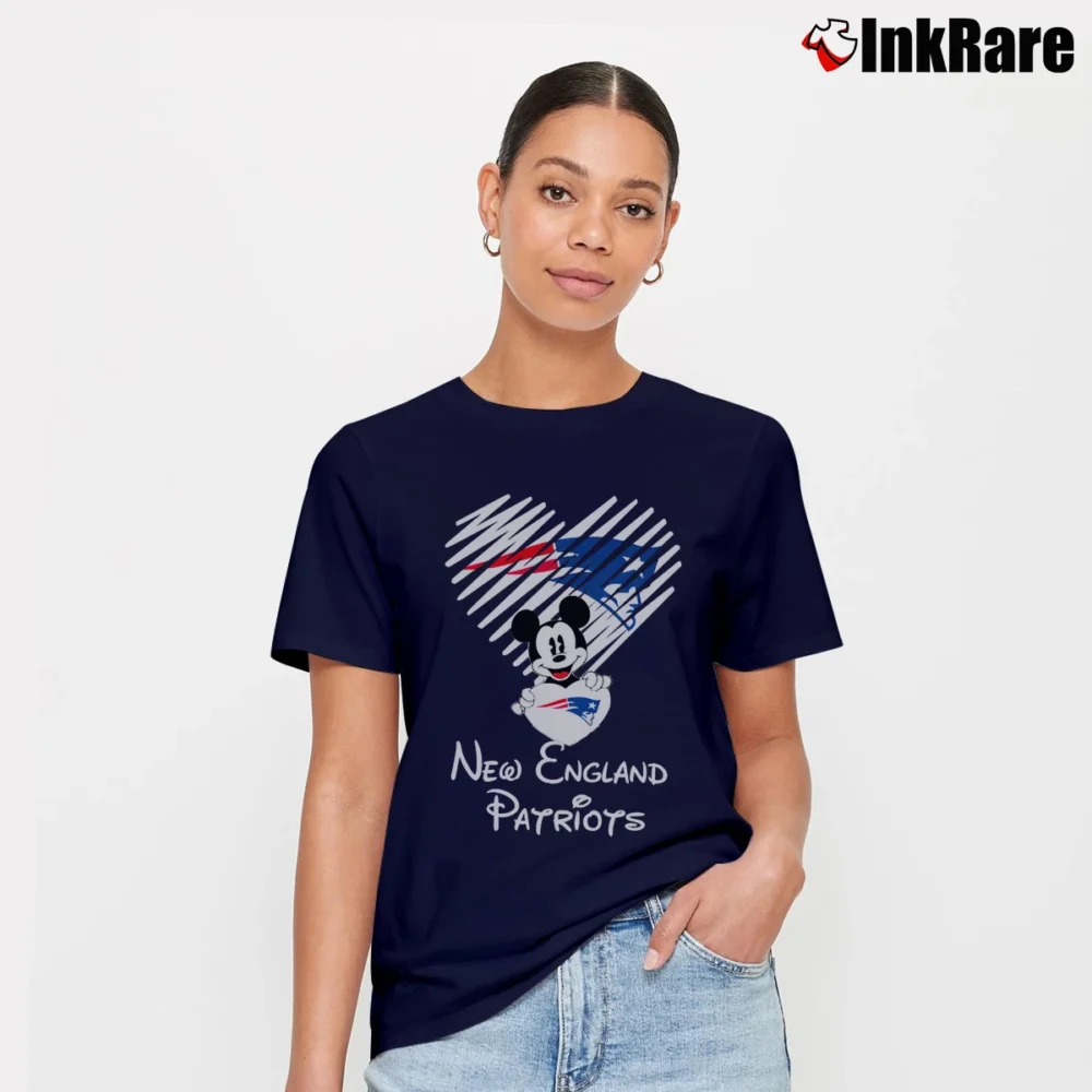 Women’s Mickey Mouse New England Patriots Super Bowl Fan Signature T-Shirt in navy | Soft, Flattering Fit