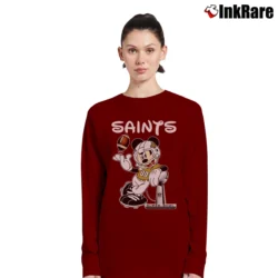 Women’s Mickey Mouse New Orleans Saints Football Long-Sleeve Top in maroon | Sleek, Versatile, All-Season
