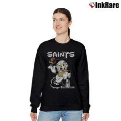 Women’s Mickey Mouse New Orleans Saints Football Relaxed Sweatshirt in black | Soft, Laid-Back Vibe