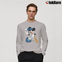 Men’s Mickey Mouse New York Yankees Fan Long-Sleeve Shirt in sport grey | Sleek, Lightweight, Year-Round Wear
