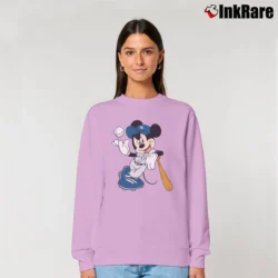 Women’s Mickey Mouse New York Yankees Fan Relaxed Sweatshirt in light pink | Soft, Laid-Back Vibe