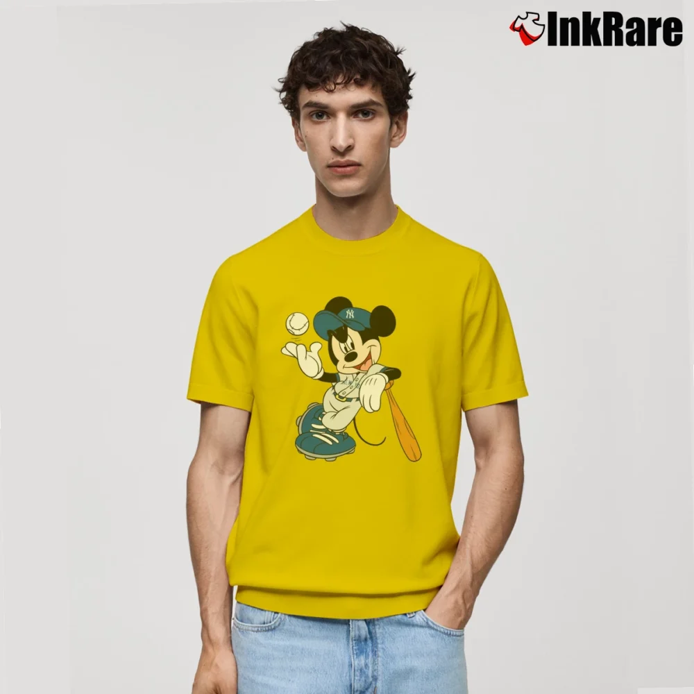 Men’s Mickey Mouse New York Yankees Fan Classic T-Shirt in yellow | Soft, Breathable Everyday Wear