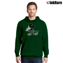 Men’s Mickey Mouse Number Nine Rockstar Disney Pullover Hoodie in forest green | Cozy, Durable, Modern Fit