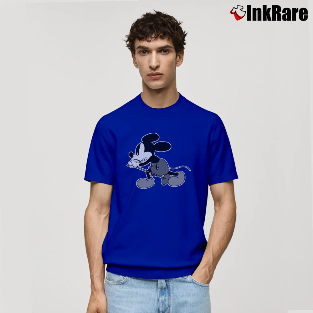 Men’s Mickey Mouse Number Nine Rockstar Disney Classic T-Shirt in royal blue | Soft, Breathable Everyday Wear