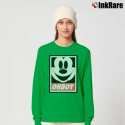 Women’s Mickey Mouse Oh Boy Walt Disney Cartoon Long-Sleeve Top in irish green | Sleek, Versatile, All-Season