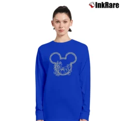 Women’s Mickey Mouse Pumpkin Spice Fall Thanksgiving Long-Sleeve Top in royal blue | Sleek, Versatile, All-Season
