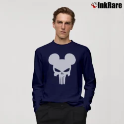 Men’s Mickey Mouse Punisher Skull Family Long-Sleeve Shirt in navy | Sleek, Lightweight, Year-Round Wear