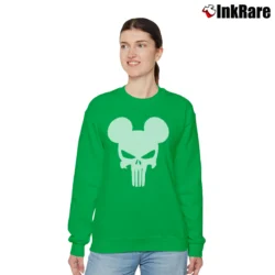 Women’s Mickey Mouse Punisher Skull Family Relaxed Sweatshirt in irish green | Soft, Laid-Back Vibe
