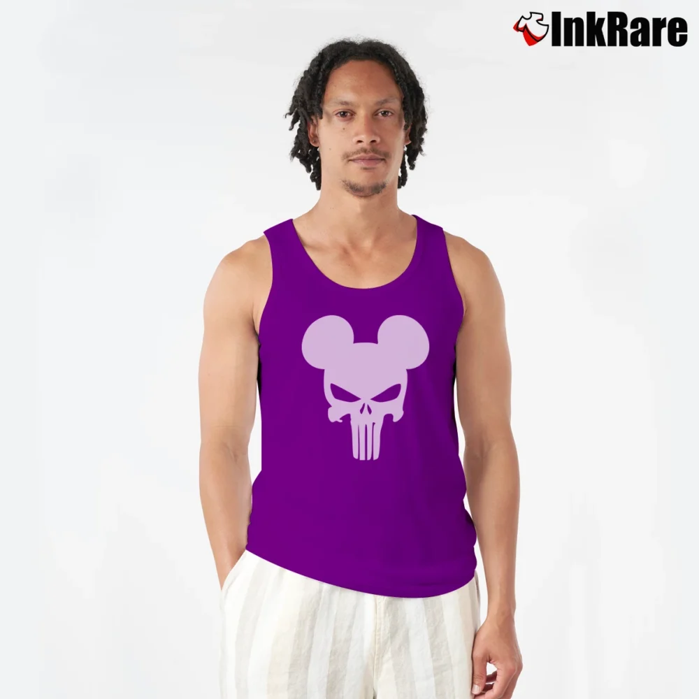 Men’s Mickey Mouse Punisher Skull Family Tank Top in purple | Breathable, Active-Friendly Design