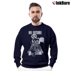 Men’s Mickey Mouse Punk Rock Seditionaries No Future Crewneck Sweatshirt in navy | Cozy Fabric, Clean Style