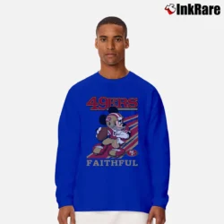 Men’s Mickey Mouse San Francisco 49ers Faithful Football Fan Long-Sleeve Shirt in royal blue | Sleek, Lightweight, Year-Round Wear