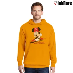 Men’s Mickey Mouse St Louis Cardinals Headshot Pullover Hoodie in orange | Cozy, Durable, Modern Fit