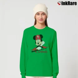 Women’s Mickey Mouse St Louis Cardinals Headshot Long-Sleeve Top in irish green | Sleek, Versatile, All-Season