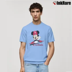 Men’s Mickey Mouse St Louis Cardinals Headshot Classic T-Shirt in light blue | Soft, Breathable Everyday Wear