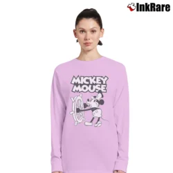Women’s Mickey Mouse Steamboat Willie Father's Day Gift Long-Sleeve Top in light pink | Sleek, Versatile, All-Season
