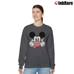 Women’s Mickey Mouse Thug Life Gangster Christmas Gift Relaxed Sweatshirt in charcoal | Soft, Laid-Back Vibe