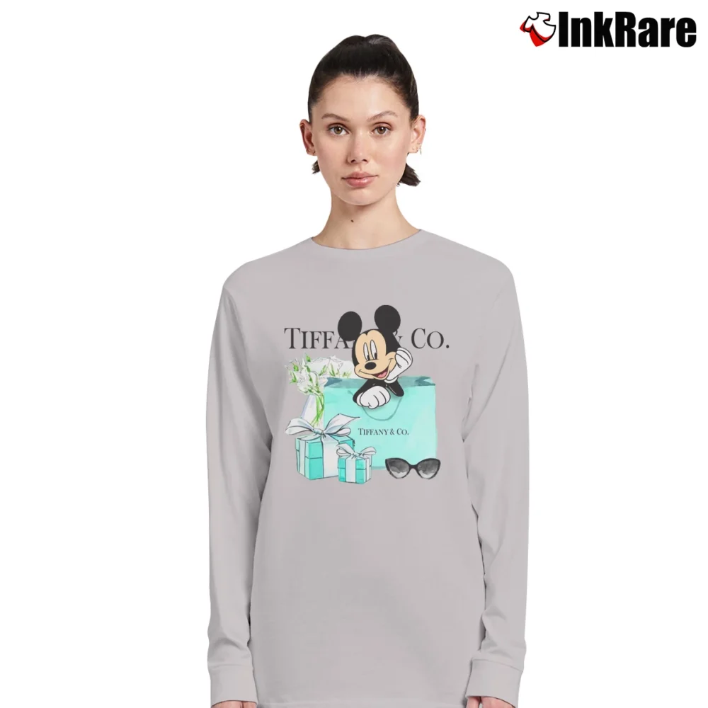 Women’s Mickey Mouse Tiffany & Co Inspired Long-Sleeve Top in sport grey | Sleek, Versatile, All-Season