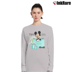 Women’s Mickey Mouse Tiffany & Co Inspired Long-Sleeve Top in sport grey | Sleek, Versatile, All-Season