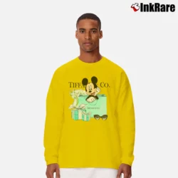 Men’s Mickey Mouse Tiffany & Co Inspired Long-Sleeve Shirt in yellow | Sleek, Lightweight, Year-Round Wear