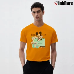 Men’s Mickey Mouse Tiffany & Co Inspired V-Neck Tee in orange | Sharp, Breathable, Everyday Staple