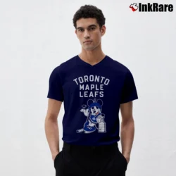 Men’s Mickey Mouse Toronto Maple Leafs Stanley Cup V-Neck Tee in navy | Sharp, Breathable, Everyday Staple