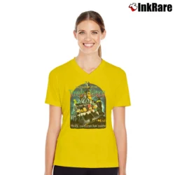 Women’s Mickey Mouse Tower Of Terror Twilight Disney V-Neck Tee in yellow | Chic Neckline, Soft Texture