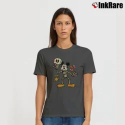Women’s Mickey Mouse Trick Or Treat Skeleton Costume Halloween T-Shirt in charcoal | Soft, Flattering Fit