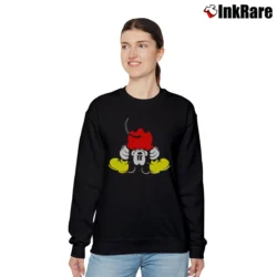 Women’s Mickey Mouse Upside Down Cake Disney Relaxed Sweatshirt in black | Soft, Laid-Back Vibe