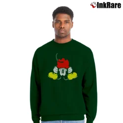 Men’s Mickey Mouse Upside Down Cake Disney Crewneck Sweatshirt in forest green | Cozy Fabric, Clean Style