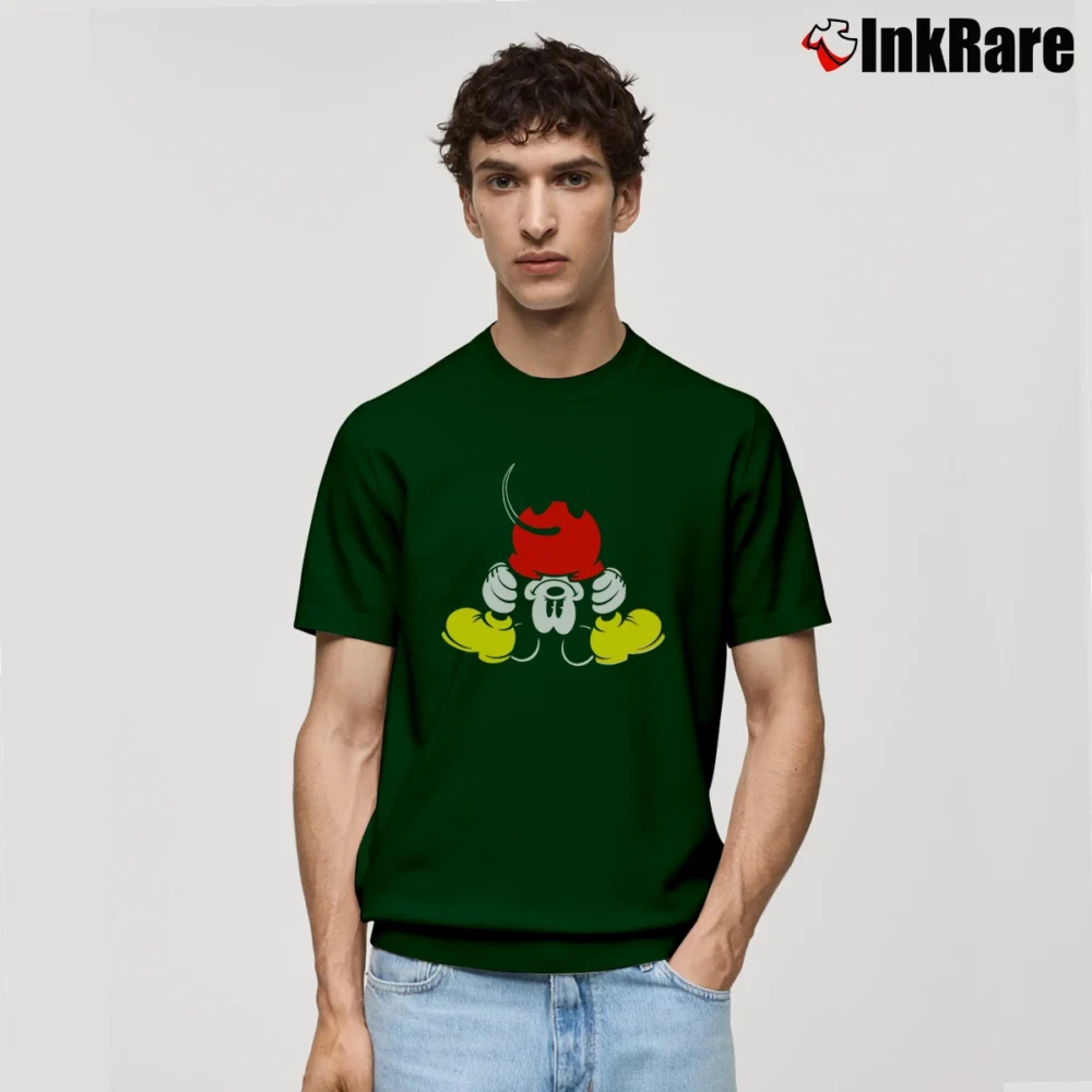 Men’s Mickey Mouse Upside Down Cake Disney Classic T-Shirt in forest green | Soft, Breathable Everyday Wear
