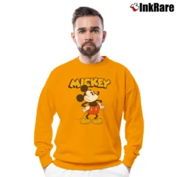 Men’s Mickey Mouse Velva Sheen Florida Souvenir Disney Crewneck Sweatshirt in orange | Cozy Fabric, Clean Style