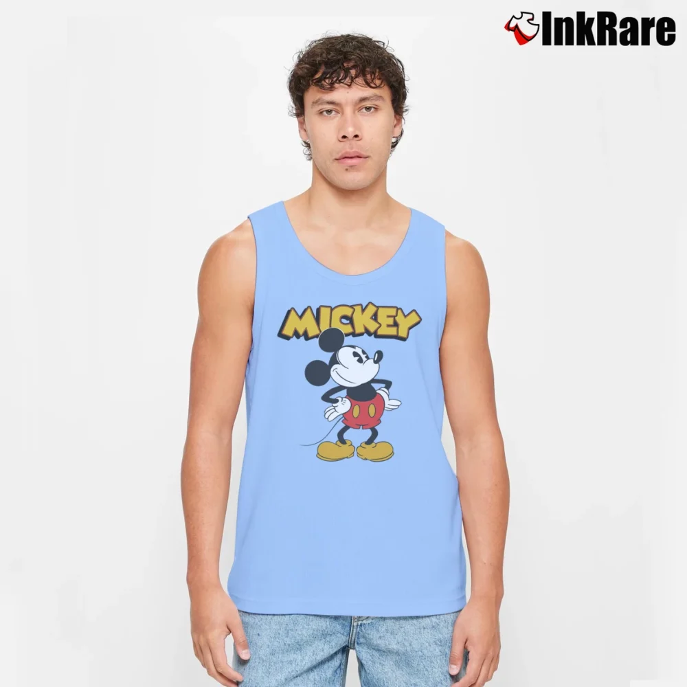 Men’s Mickey Mouse Velva Sheen Florida Souvenir Disney Tank Top in light blue | Breathable, Active-Friendly Design
