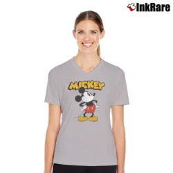 Women’s Mickey Mouse Velva Sheen Florida Souvenir Disney V-Neck Tee in sport grey | Chic Neckline, Soft Texture