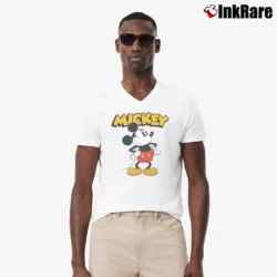 Men’s Mickey Mouse Velva Sheen Florida Souvenir Disney V-Neck Tee in white | Sharp, Breathable, Everyday Staple