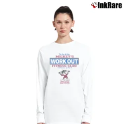 Women’s Mickey Mouse Workout Fitness Club Long-Sleeve Top in white | Sleek, Versatile, All-Season