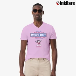 Men’s Mickey Mouse Workout Fitness Club V-Neck Tee in light pink | Sharp, Breathable, Everyday Staple