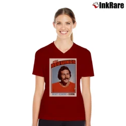 Women’s Mickey Redmond Detroit Red Wings for NHL Fans V-Neck Tee in maroon | Chic Neckline, Soft Texture